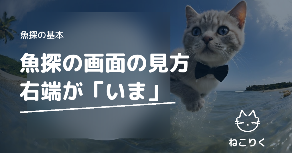魚探（魚群探知機）の画面の見方｜右端が「いま」、停船中は平らに見える理由